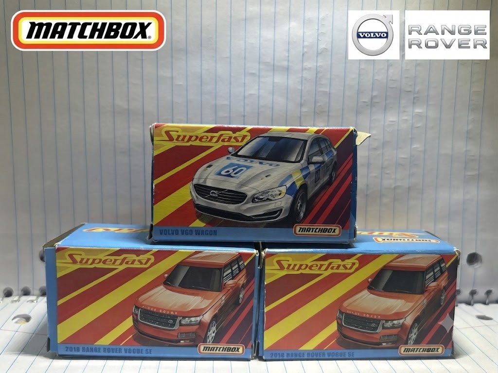 Matchbox Superfast Lot of 3 Boxed Range Rover Vogue SE Volvo V60 Wagon
