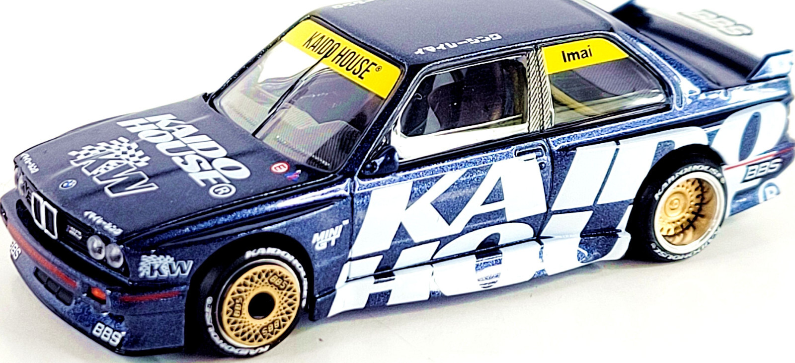 Kaido House x Mini GT BMW M3 Kaido Works V1 KHMG154 🟦⬜🟨 1/64