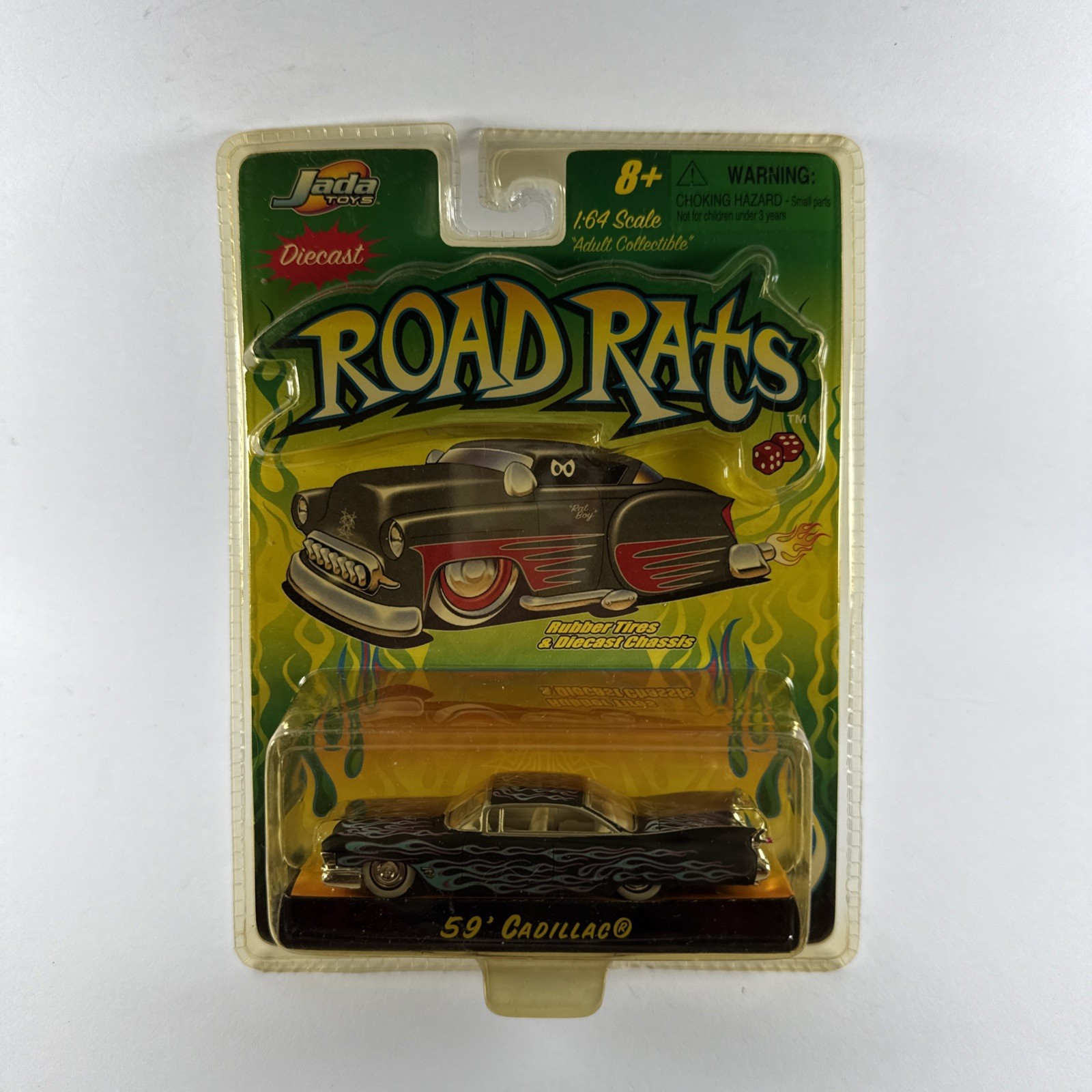 Jada Toys Road Rats ‘59 Cadillac Rubber Tires 1/64 Scale Diecast I23