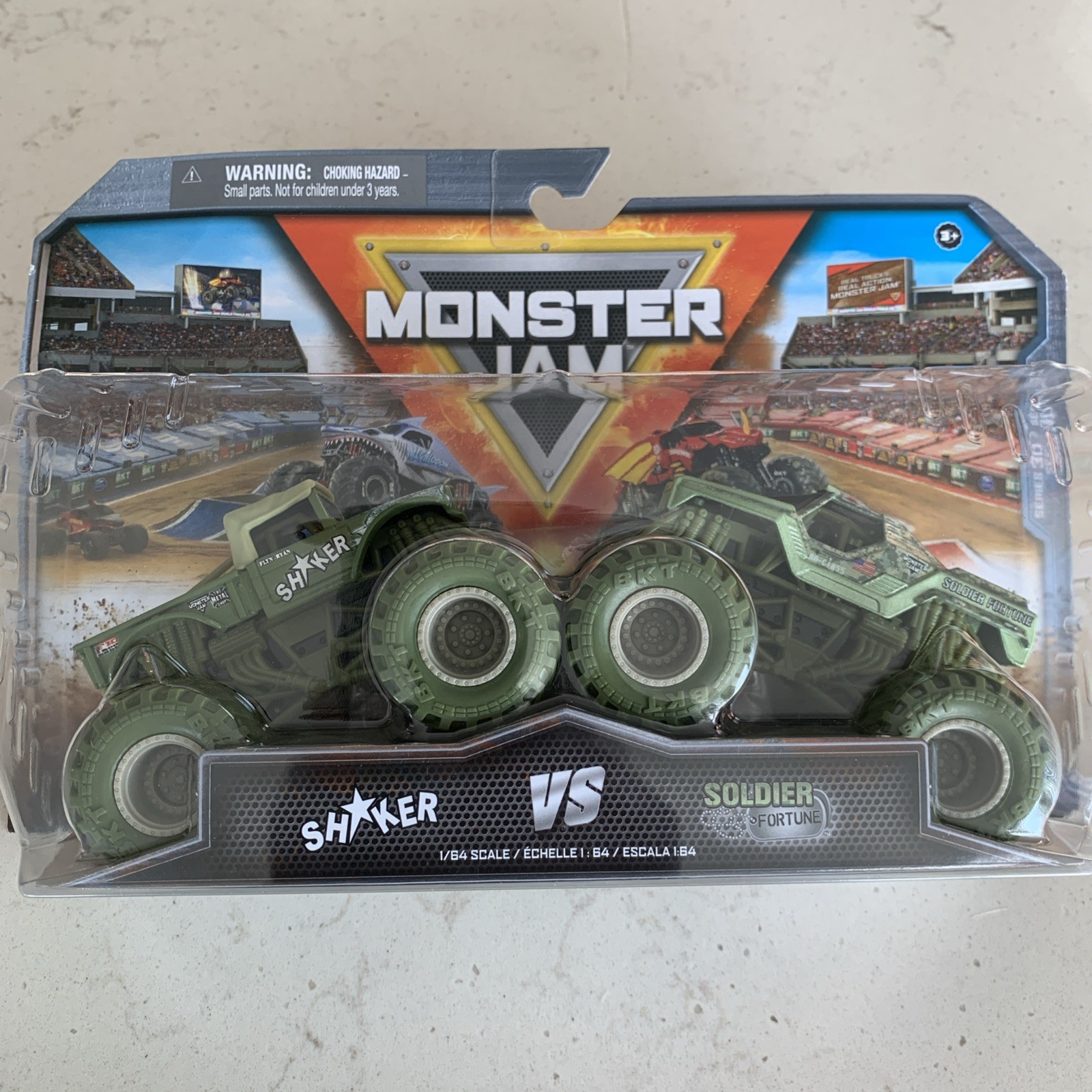 Monster Jam Shaker vs Soldier Fortune Series 30 2 Pack 1:64 Scale New for 2024