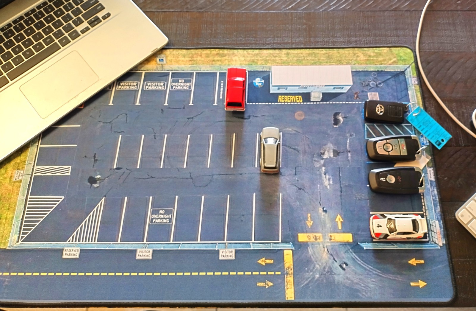 31″X 15.5″ Desk Mat Used Car Lot Dealership 1:64 scale