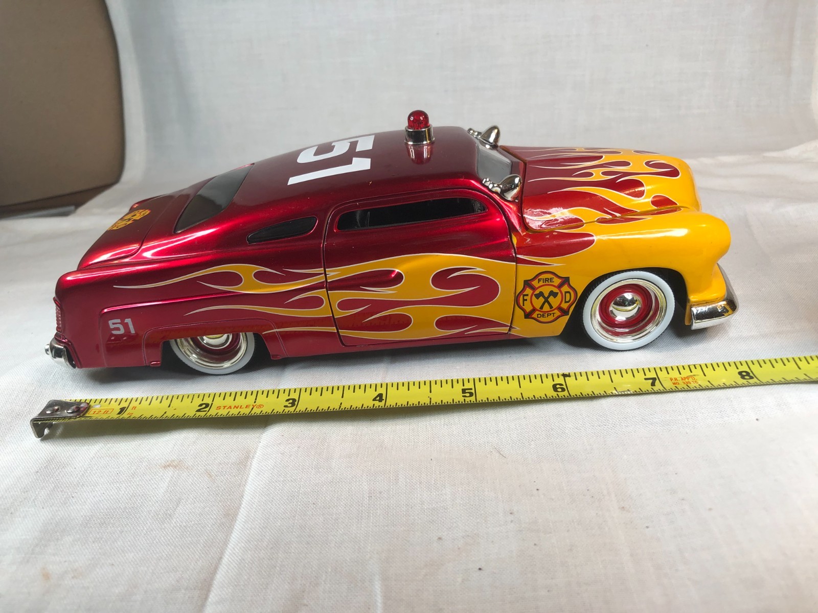 Jada 51 1951 Mercury Merc Chopped Badge City Heat Fire Dept Car 1/24