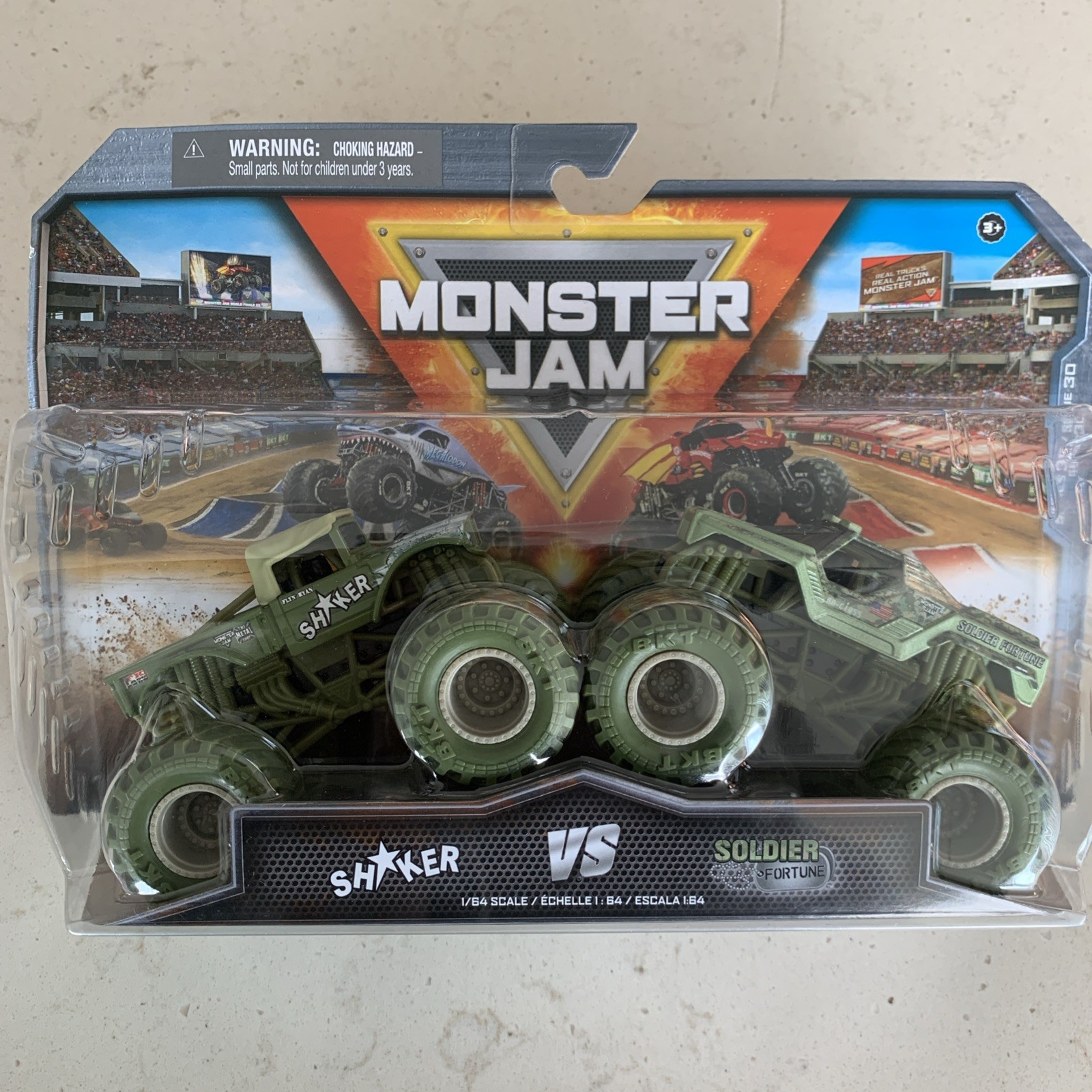 Monster Jam Shaker vs Soldier Fortune Series 30 2 Pack 1:64 Scale New for 2024