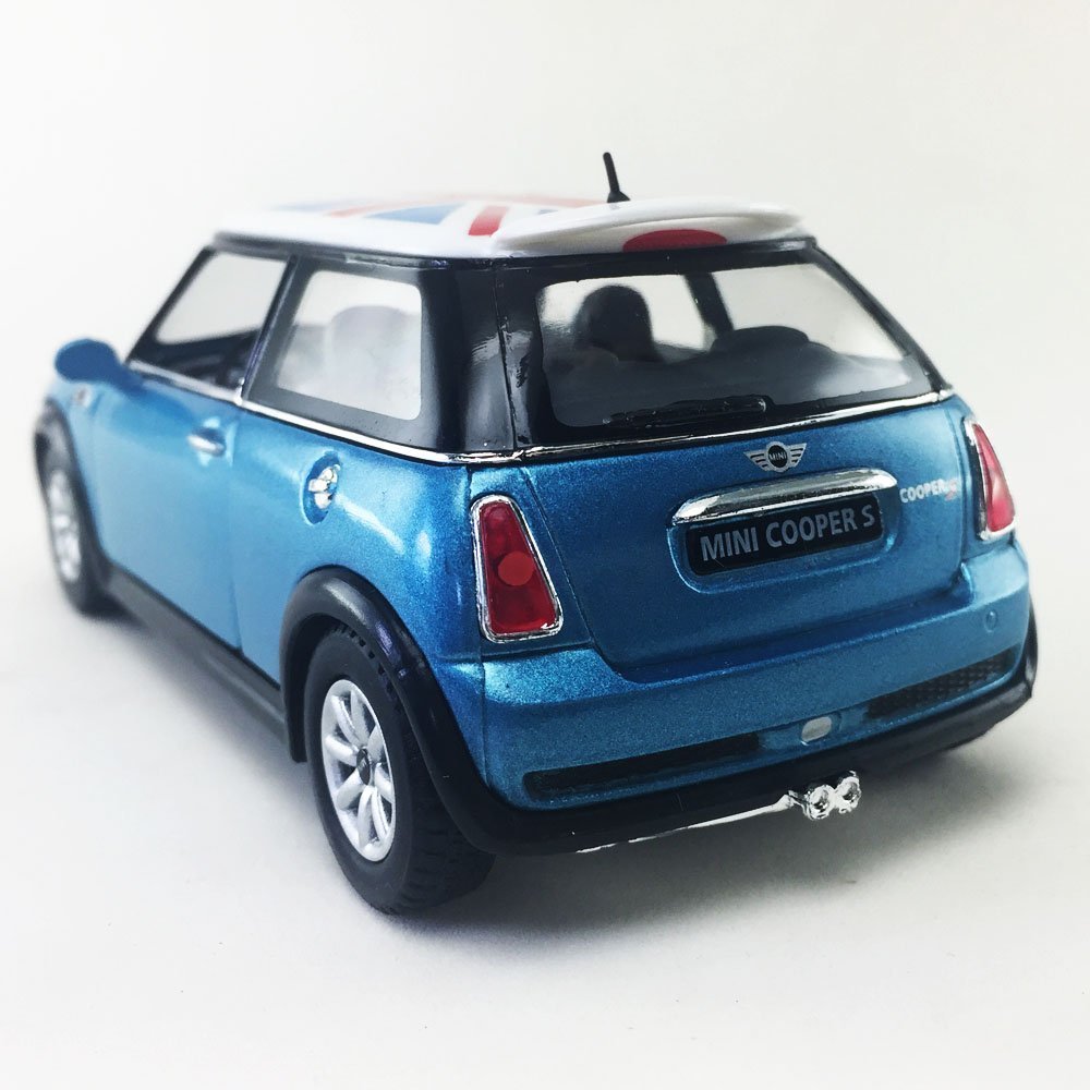New 5″ Kinsmart Mini Cooper S British Flag Diecast Model Toy 1:28 Blue