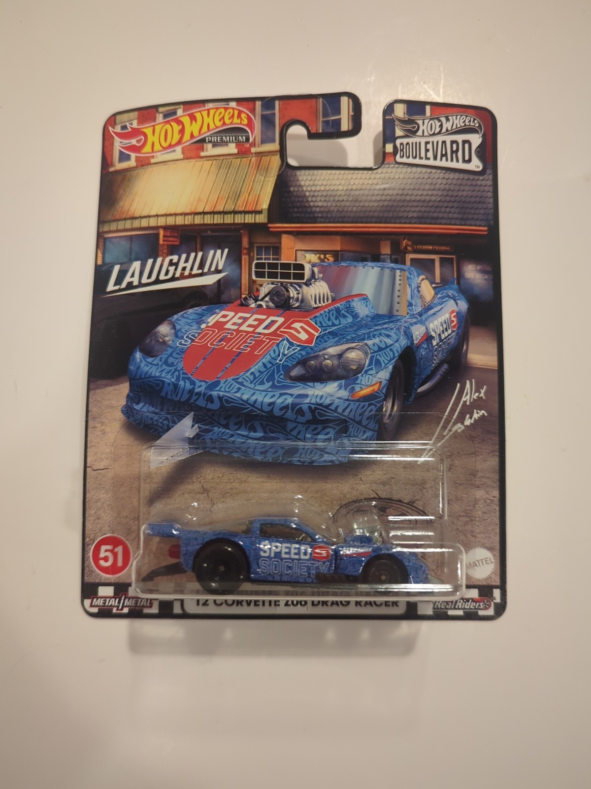 Hot Wheels Premium 2022 Boulevard #51 ’12 Corvette Z06 Drag Racer Laughlin