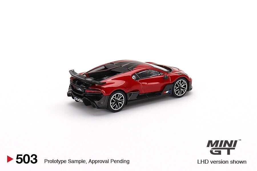 Mini GT Bugatti Divo Carbon Red Metallic Metal Diecast Car Model 1/64