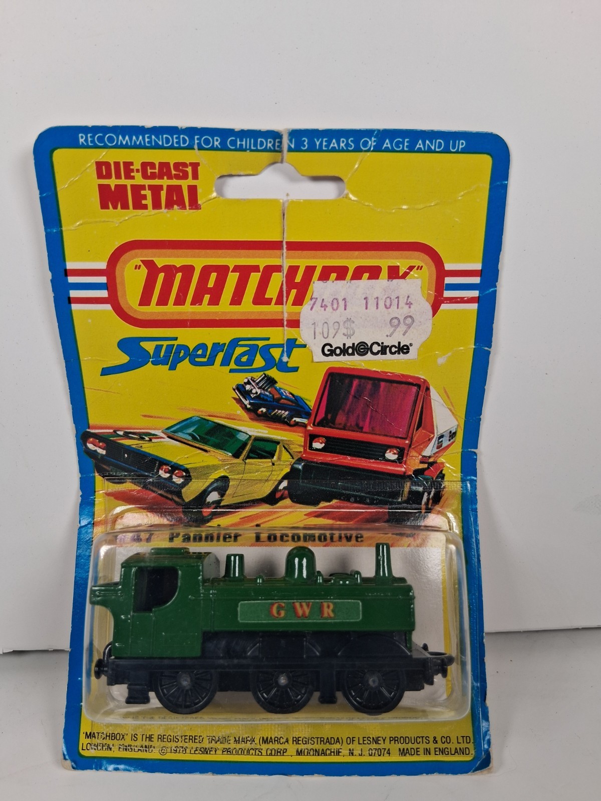 1979 Matchbox Lesney Superfast Pannier Locomotive #47 on Card
