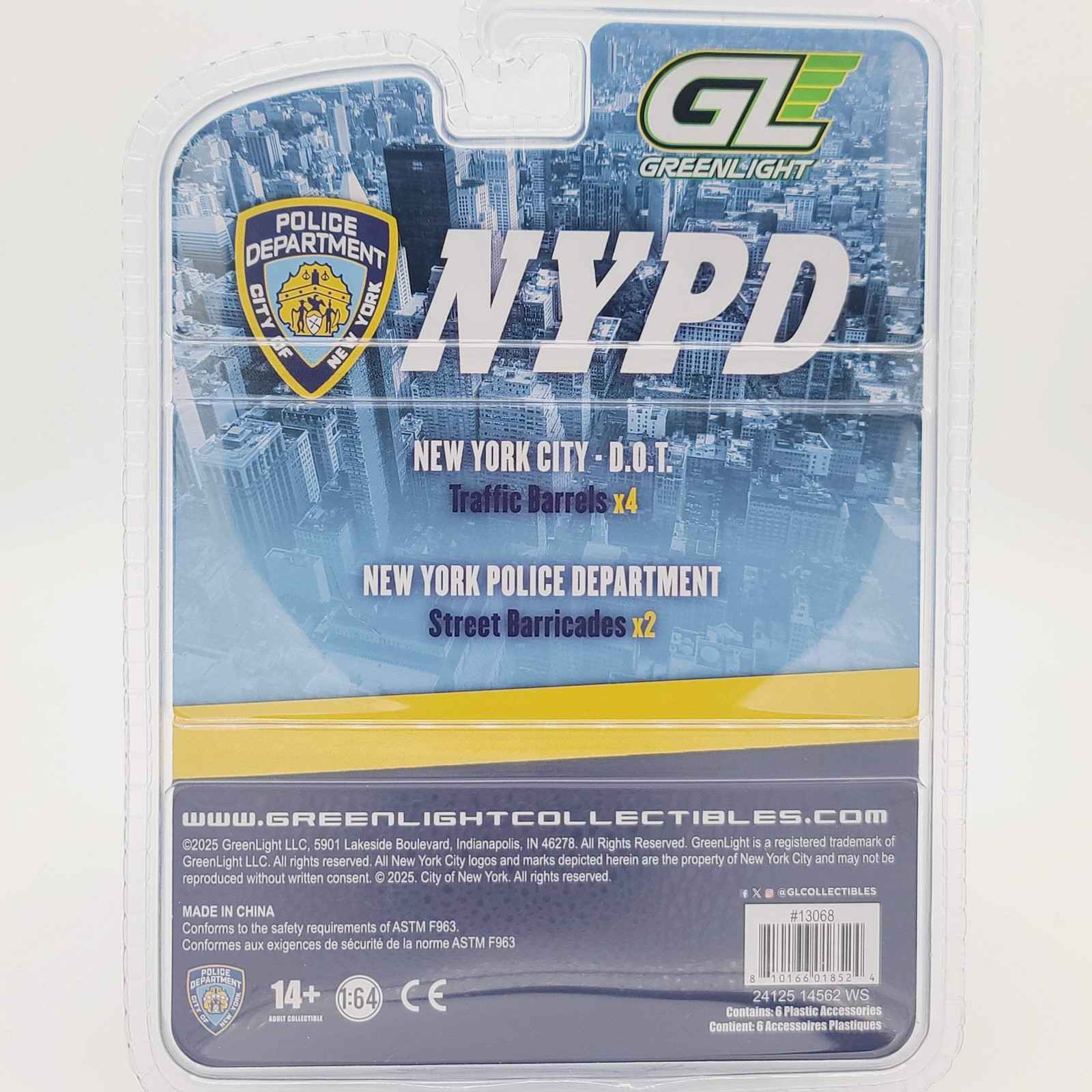 GreenLight – NYPD Road Barriers Accessory Pack – 1:64, New York City Police