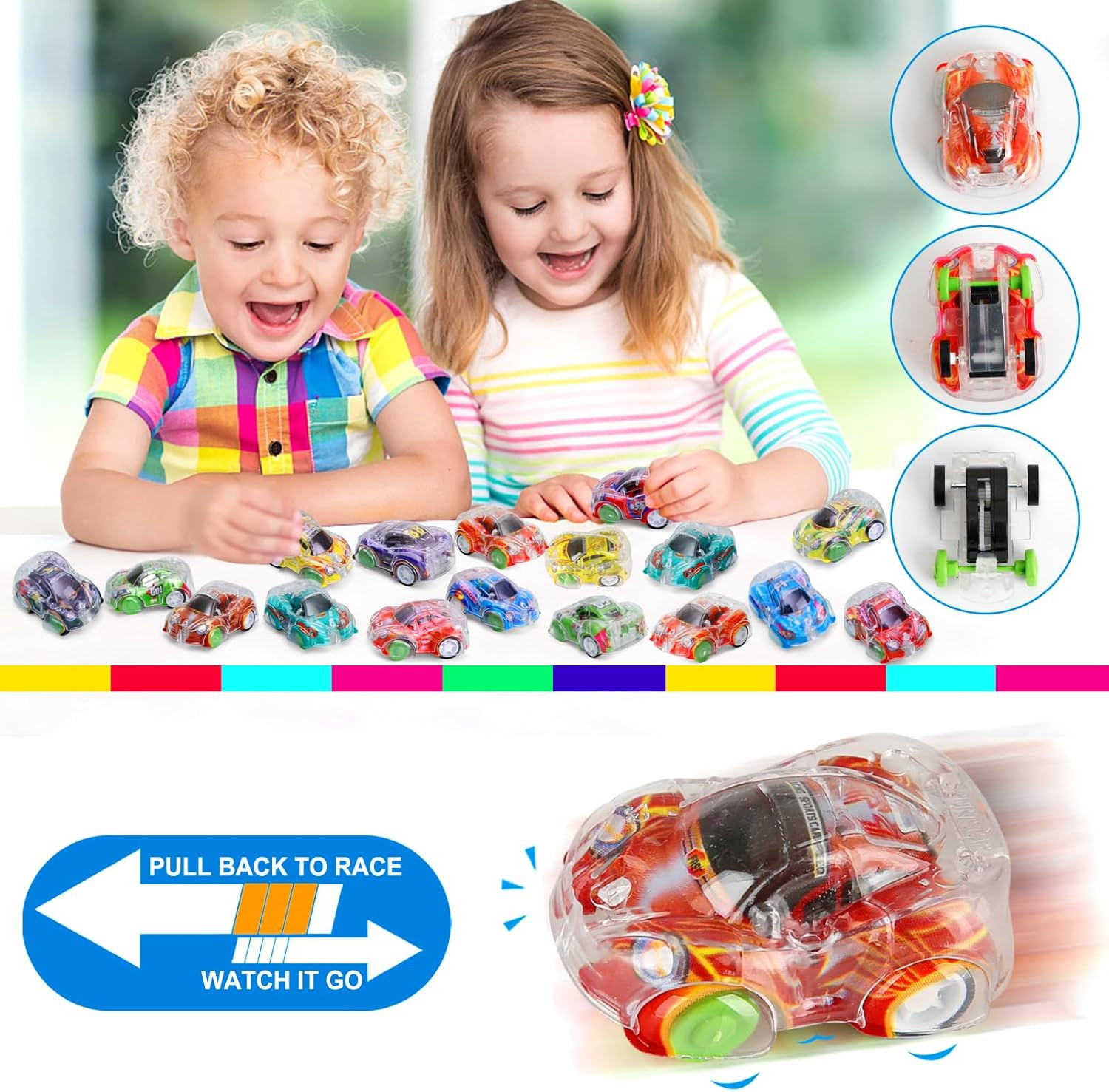 50 Pcs Mini Pull Back Cars, Small Race Car Toys Bulk Party Favors for Kids 4-8 8