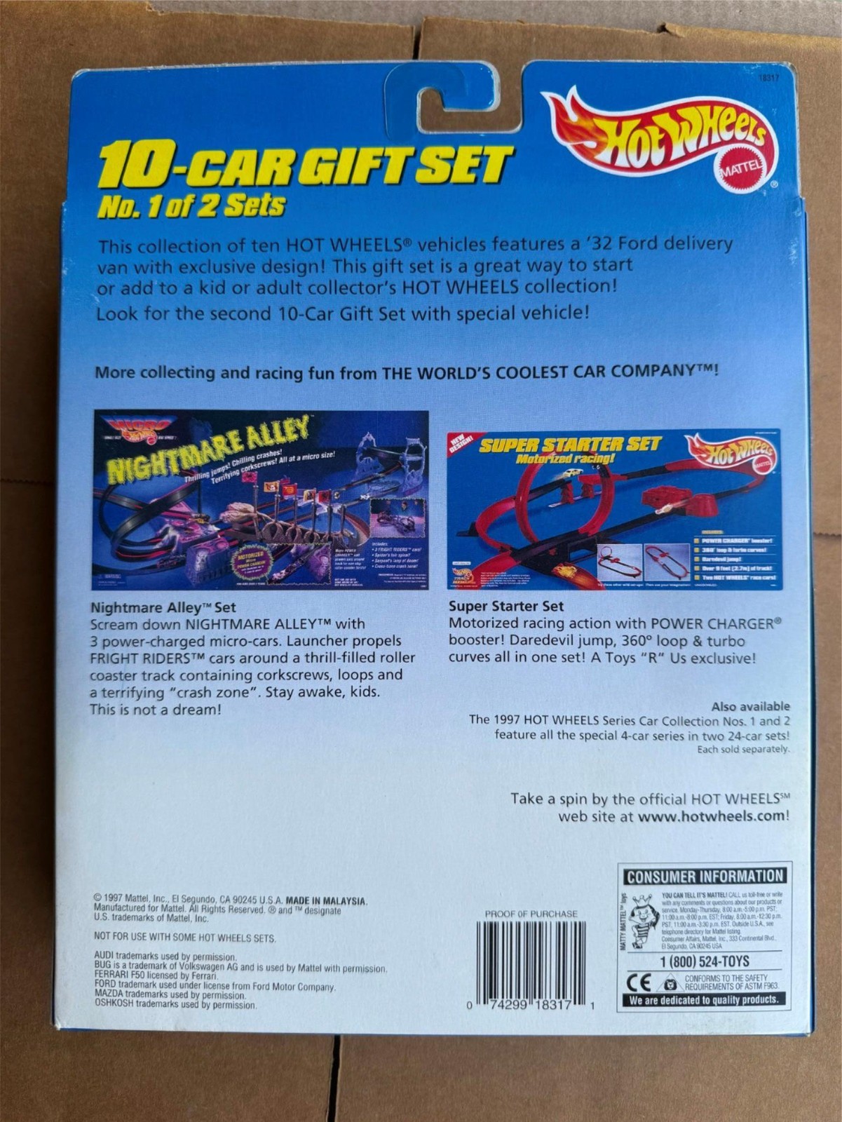 Hot Wheels 1997 Toys’R’us Featuring Exclusive Vehicles 10 Car Gift Pack B4