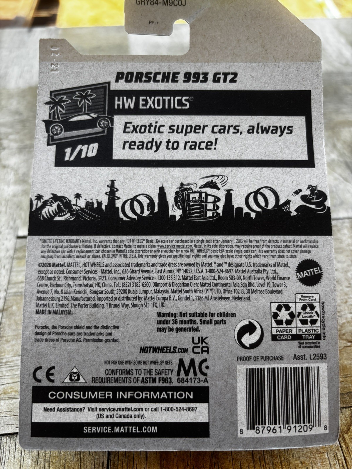 Hot Wheels Red PORSCHE 993 GT2 HW Exotics