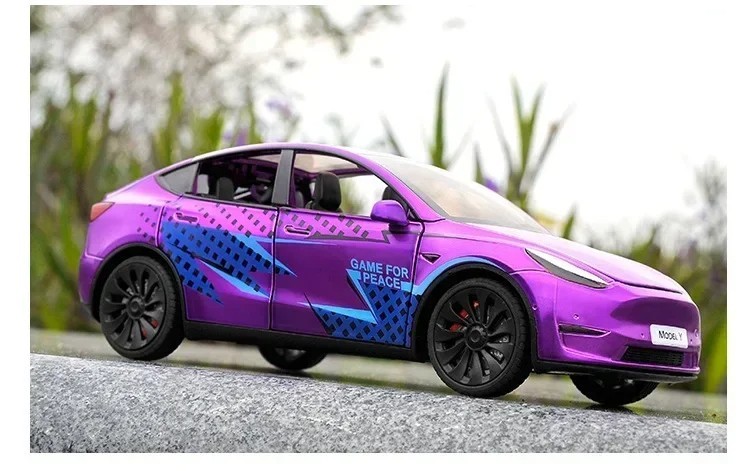 1:24 Tesla Model 3 Model Y Alloy Car Model Diecast Metal Toy Vehicles Car Model