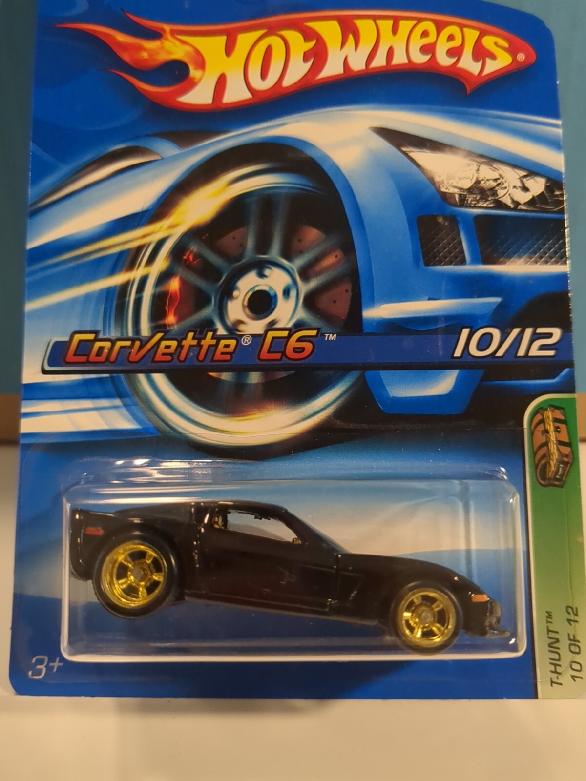 Hot Wheels 2006 Treasure Hunt Corvette C6 in Black with Real Riders Rare Vhtf