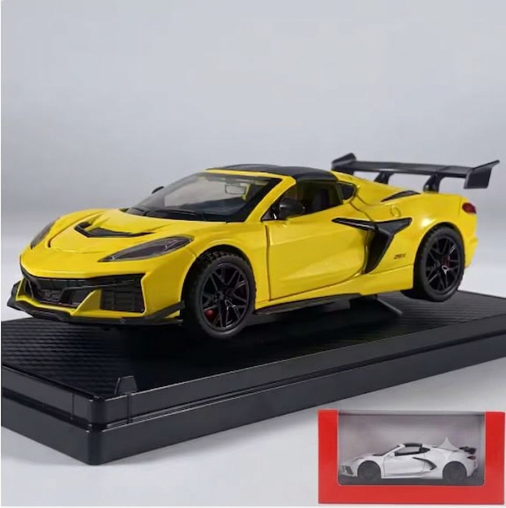 1:32 C8 Zr1x Metal Diecast Model Car with Sound Light Collectible Toy
