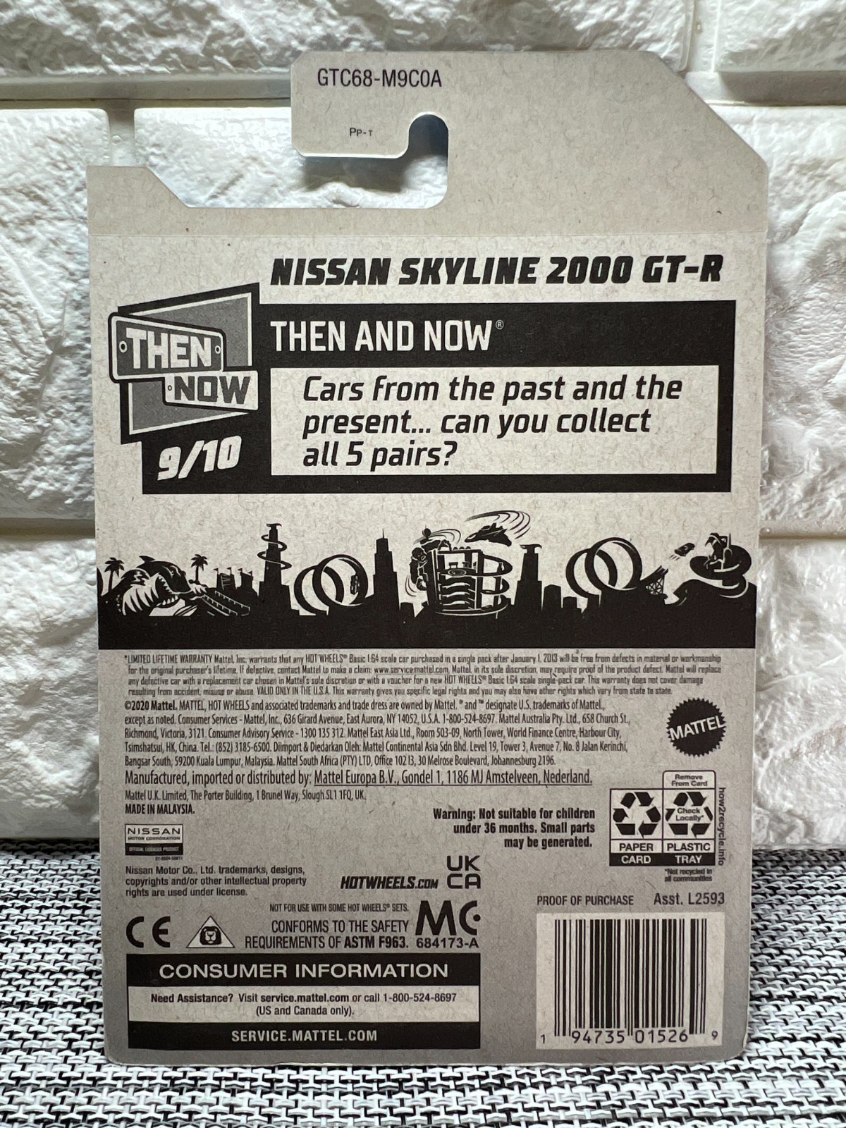 Hot Wheels Then And Now 9/10 Nissan Skyline 2000 GT-R 180/250 Gray