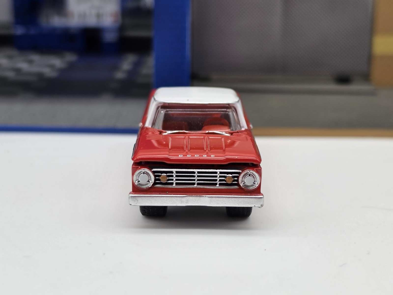 GREENLIGHT COLLECTIBLES 2024 LOOSE RED MR NORM’S 1966 DODGE D-100 W/CAR HAULER!!