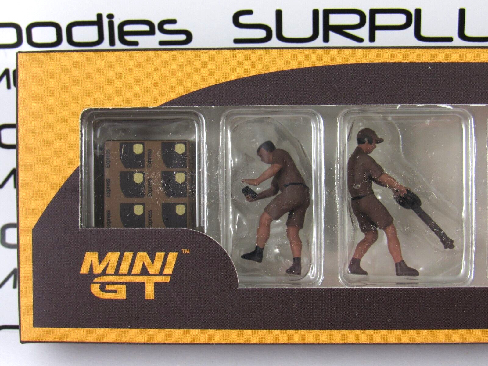 2024 Mini-GT Metal Diorama Figures: Set of (7) pcs UPS Driver & Workers #MGTAC30