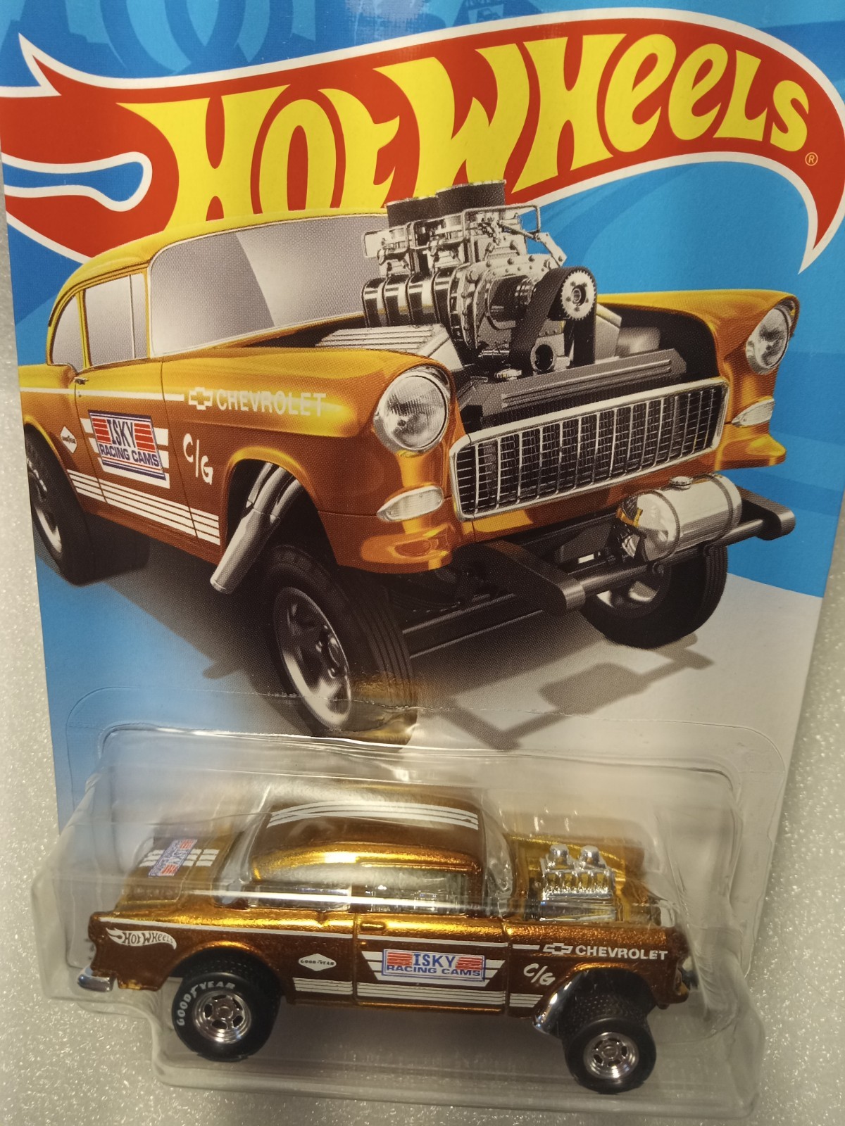 Hot Wheels Legends Tour: ’55 Chevy Bel Air Gasser 1:64 Scale Model Car – Gold…