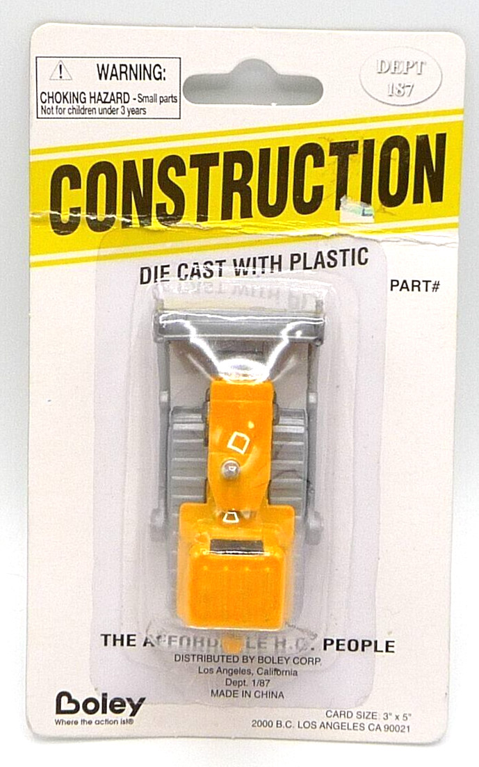 HO Scale Bulldozer Yellow Diecast Boley New Old Stock 1:87 Unopened Package