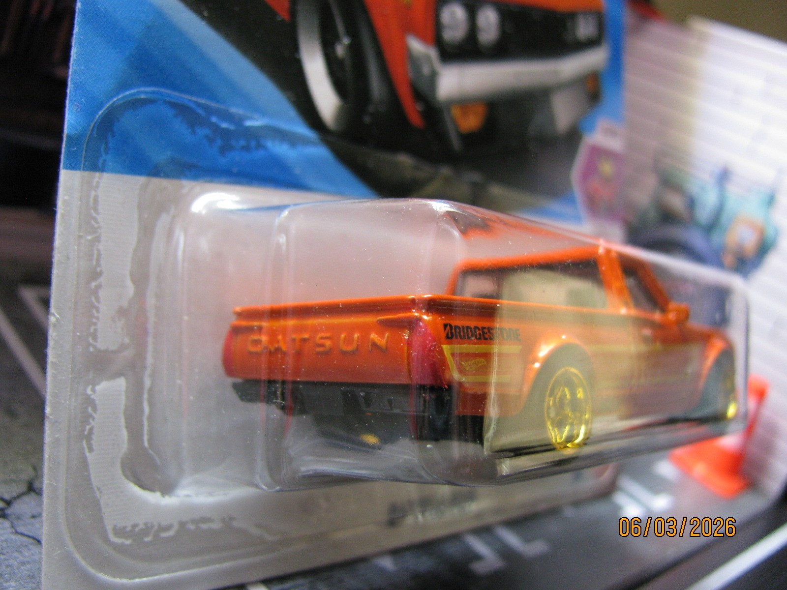 2026 Hot Wheels Orange Compact Kings Datsun 620, w/Real Riders Wheel Swap