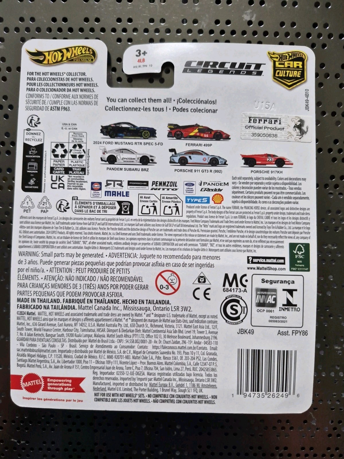 Hot Wheels Premium 2025 Car Culture “Circuit Legends” Ferrari 499P Red 1:64