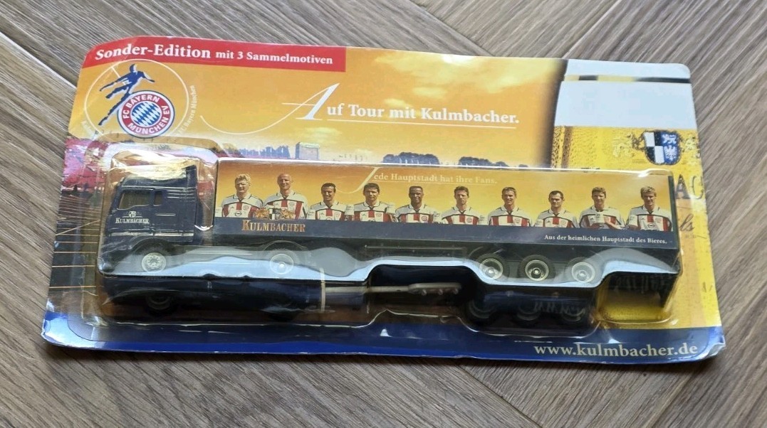 Model Truck MAN LKW Kulmbacher FC Bayern Munich Mint On Card