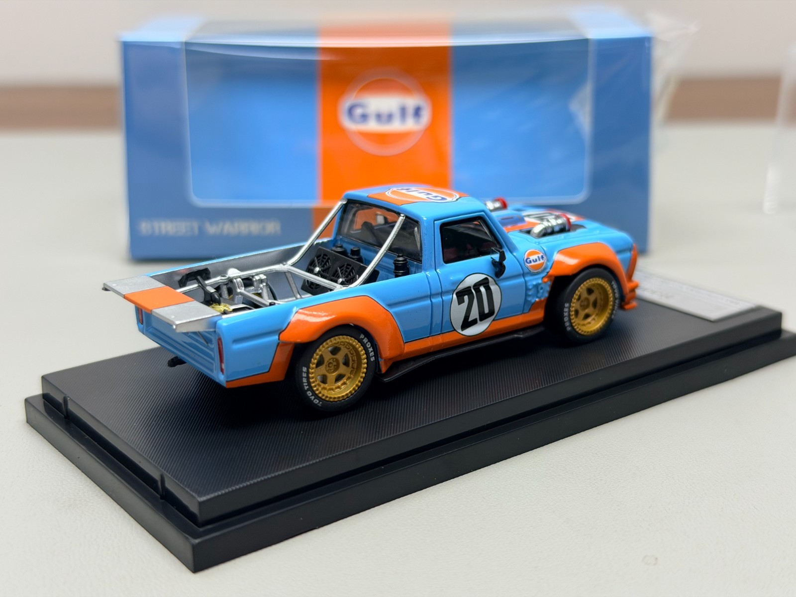 SW 1/64 Ford Mustang Hoonicorn F-150 Pickup Truck Gulf Model Diecast Metal Car