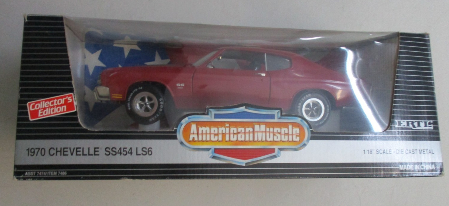 ERTL AMERICAN MUSCLE 1970 CHEVROLET CHEVY CHEVELLE SS454 LS6 CAR 1:18 SCALE RED