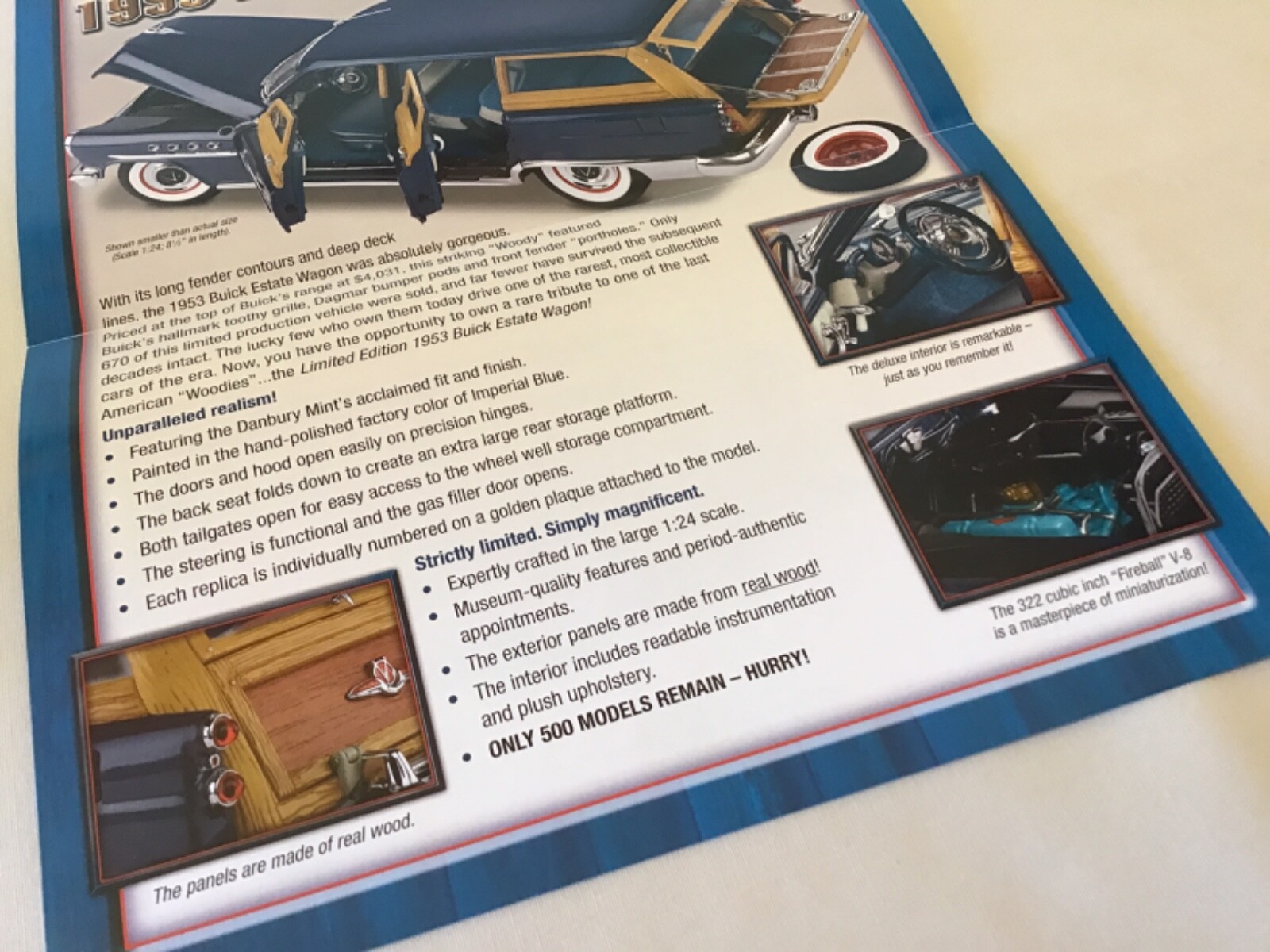 Danbury Mint 1953 Buick Estate Wagon L.E. Brochure Paperwork Only 1:24