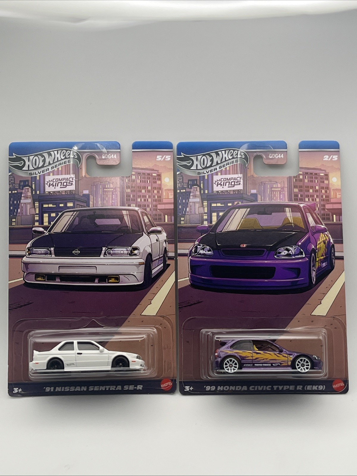 2025 Hot Wheels Silver Series 99 Honda Civic Type R + 91 Nissan Sentra SE-R