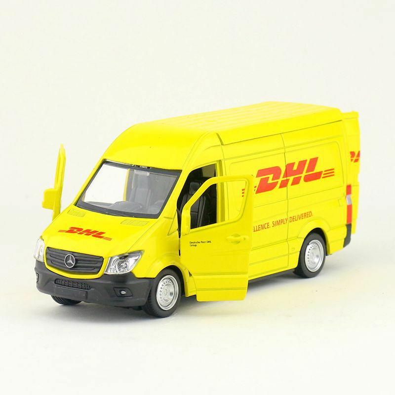 DHL Delivery Truck Van Vehicle Metal Car Toy Figure Model Diecast Collectible