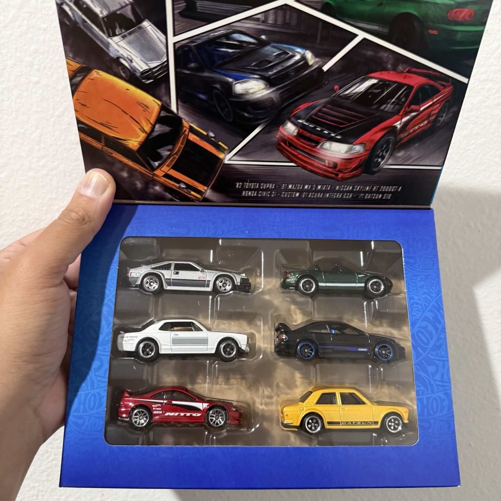 Hot Wheels Silver Series 6 Pack JDM Set Toyota Supra Nissan Skyline Honda Civic