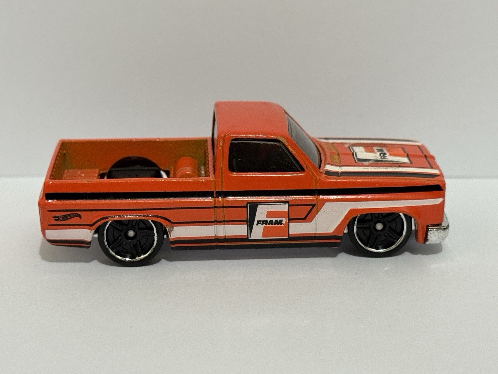 Hot Wheels 83 Chevy Silverado Orange Fram Loose (2 Pcs)