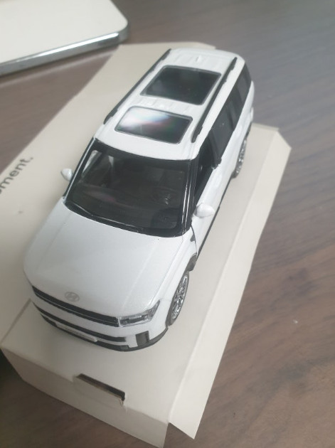 [Hyundai Santa Fe MX] 1:38 Diecast Metal Model Mini Car Toy figure Santafe White