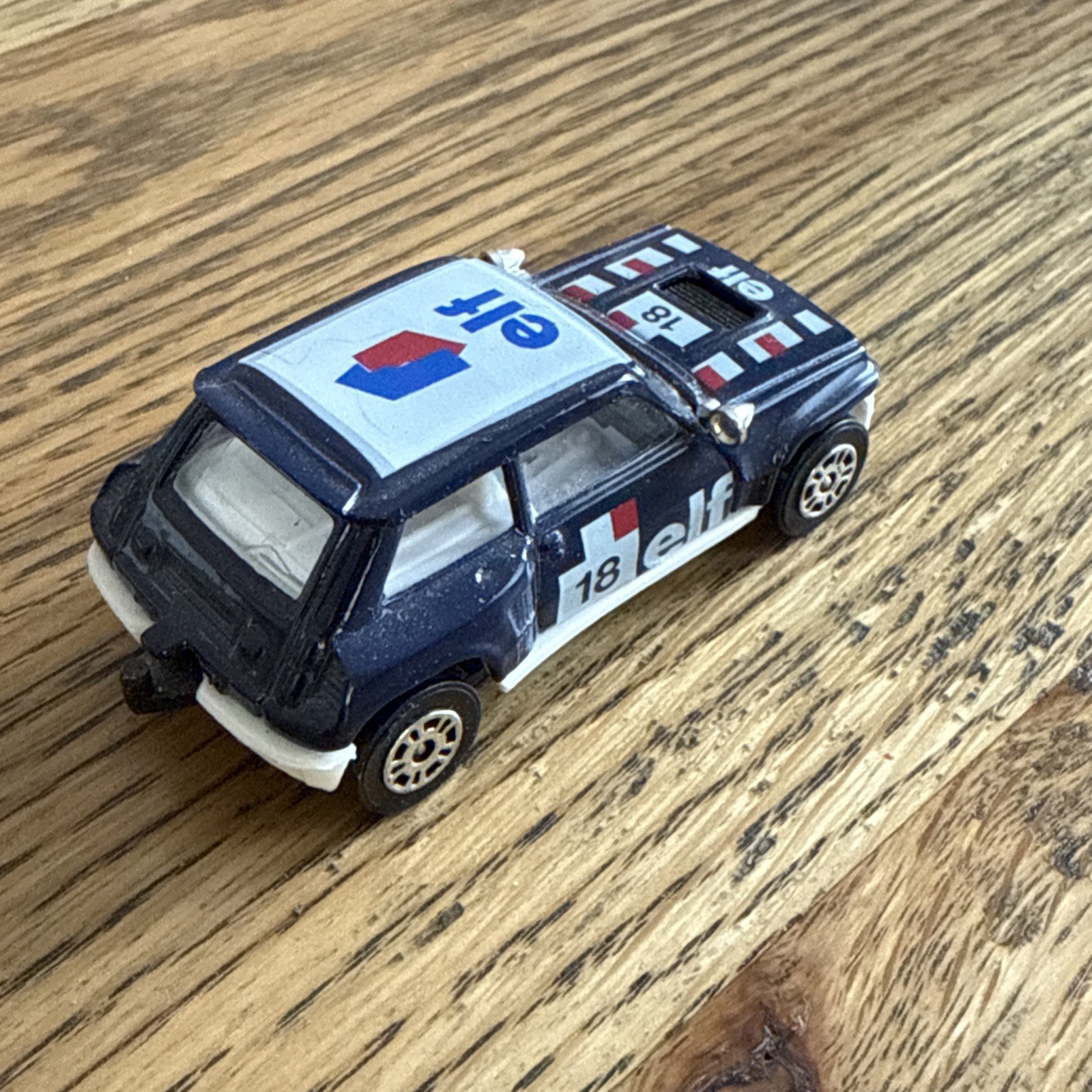 Corgi Renault 5 Turbo Elf Car #18 Blue 10 Spoke Wheels Made in United Kingdom