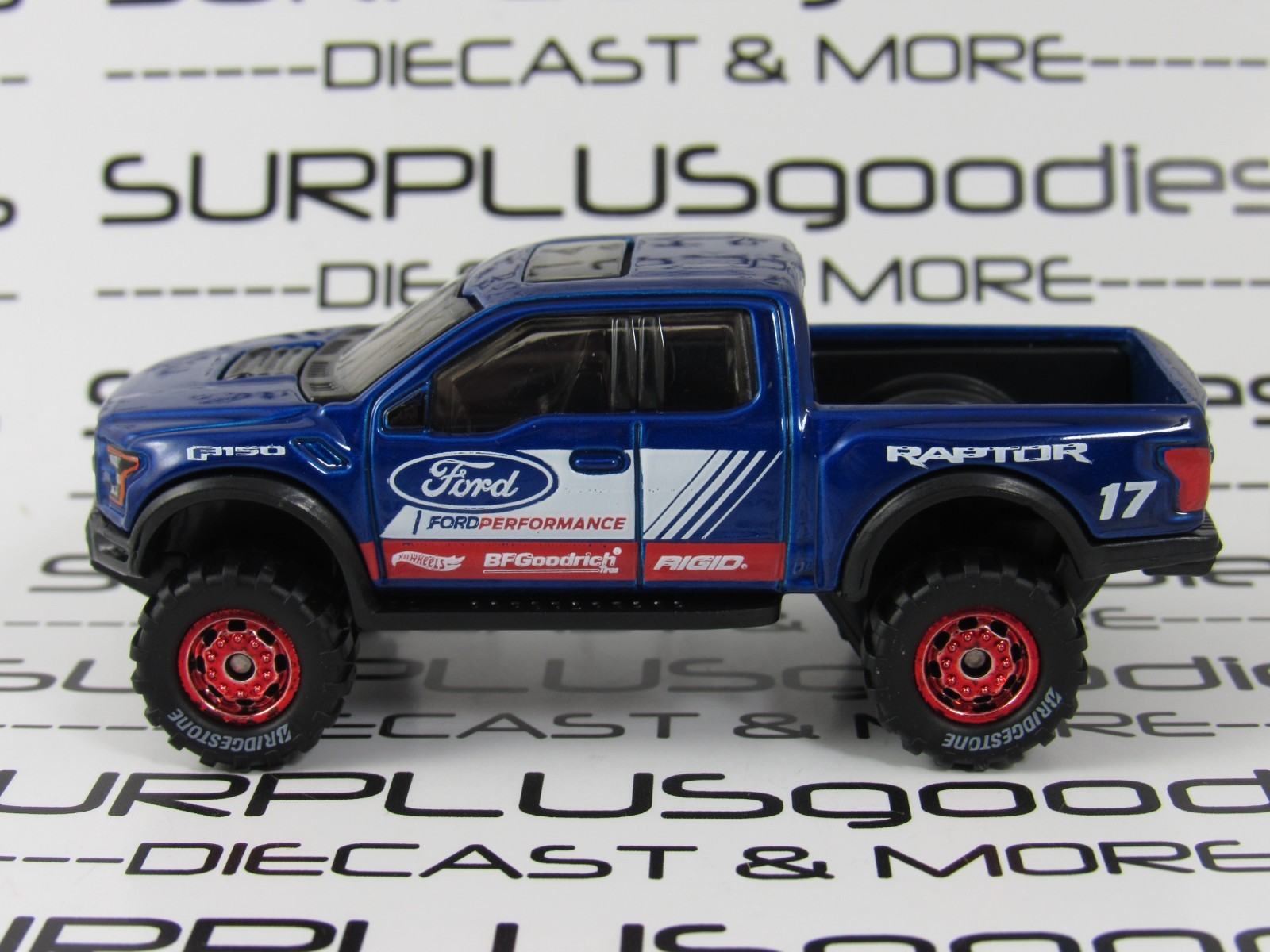 Hot Wheels LOOSE 2017 ’17 FORD F150 F-150 RAPTOR Custom Swap w/Real Riders R