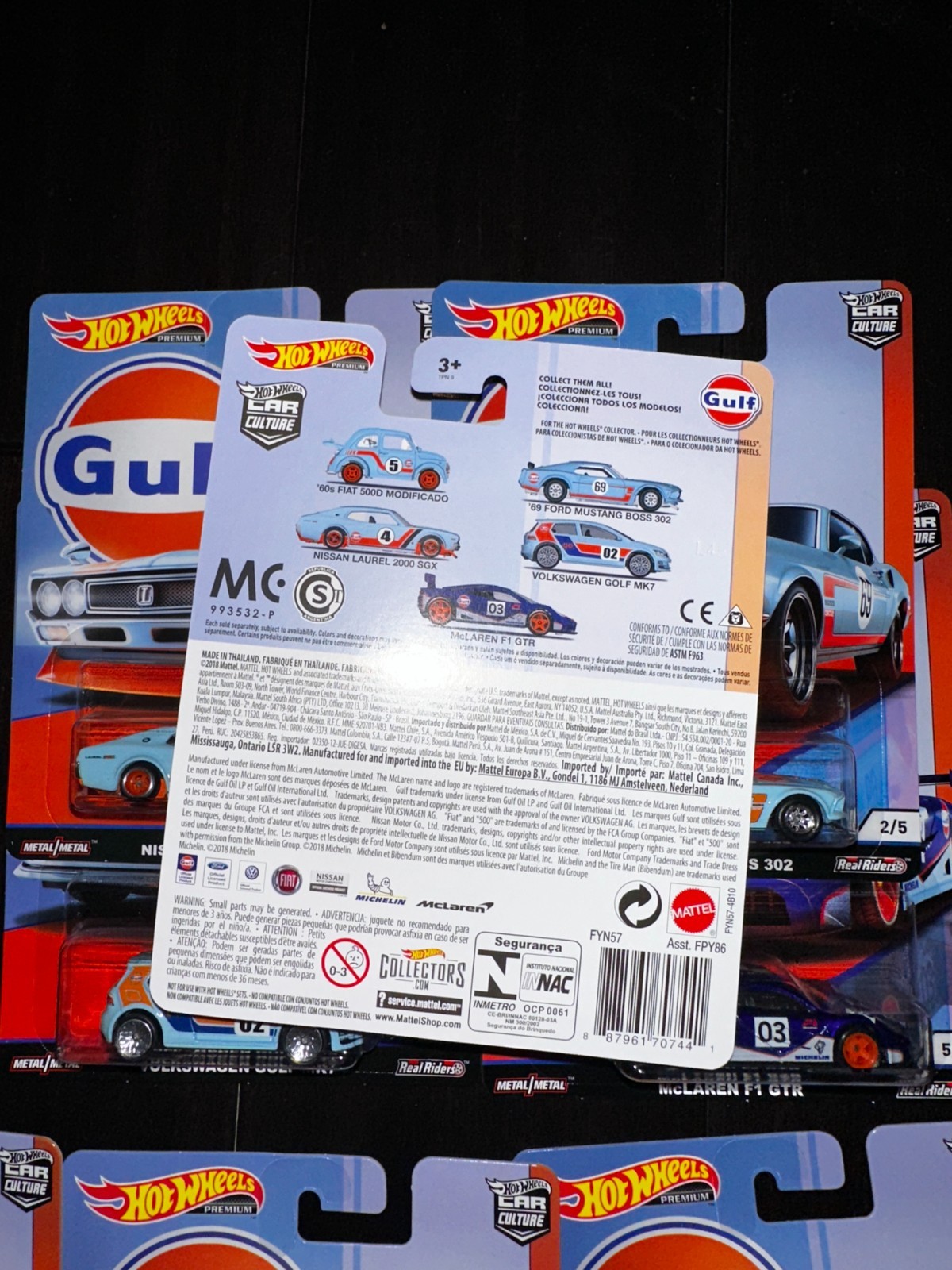 Hot Wheels 2018 Premium Car Culture GULF SET – Real Riders – Complete Set of 5