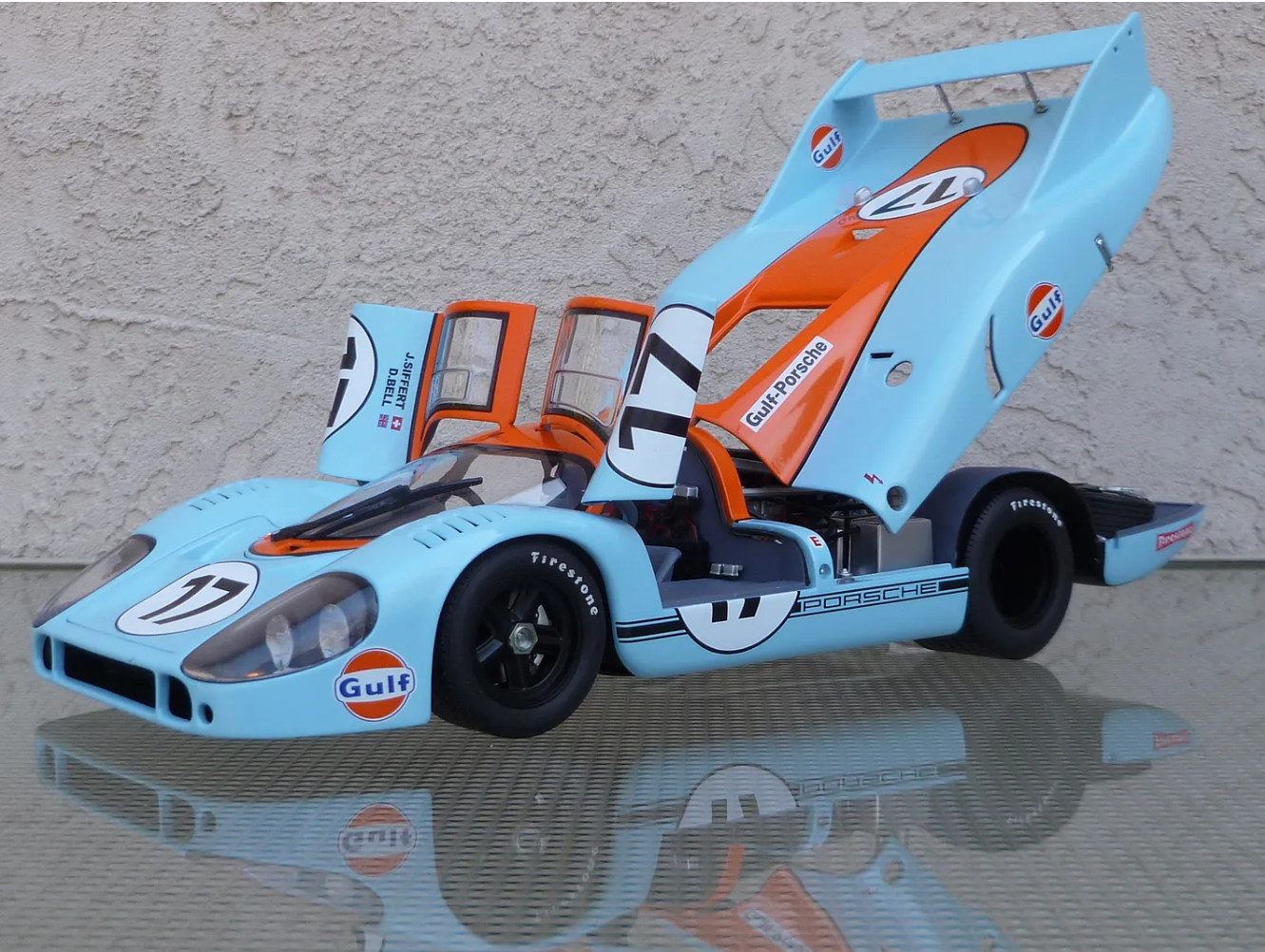 Porsche Race Car1:18Le Mans Racing Custom Built24Metal Body12Model Carousel BLUE