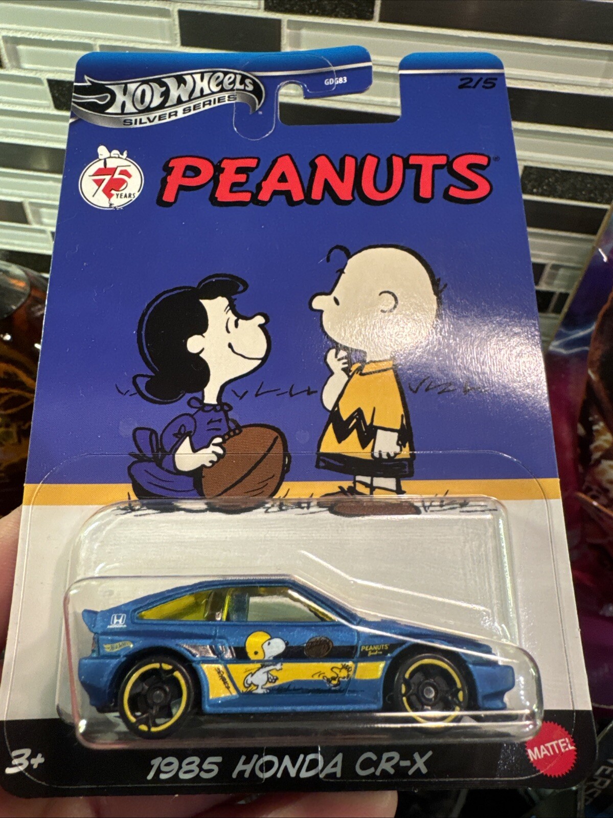 HOT WHEELS WALMART PEANUTS SERIES THE GANG’S ALL HERE 1985 HONDA CR-X
