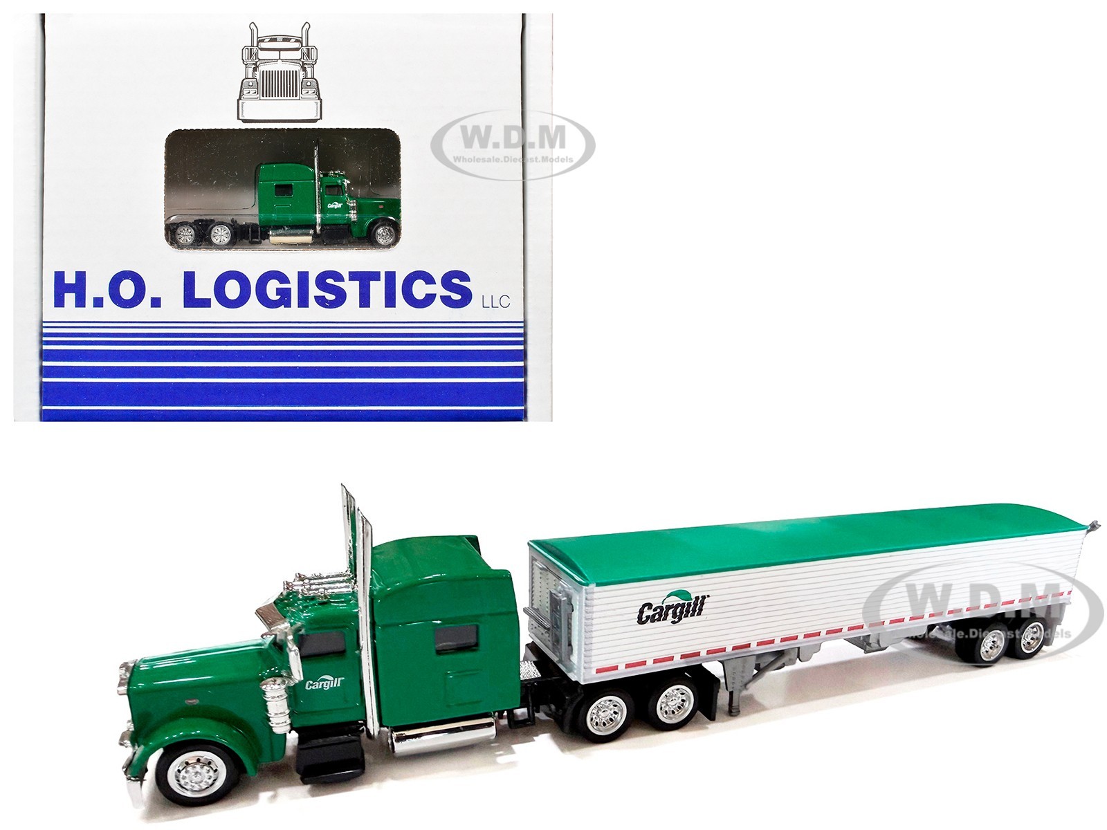 PETERBILT 389 TRUCK W/GRAIN TRAILER CARGILL GREEN 1/87 HO LOGISTICS HL-38911-465