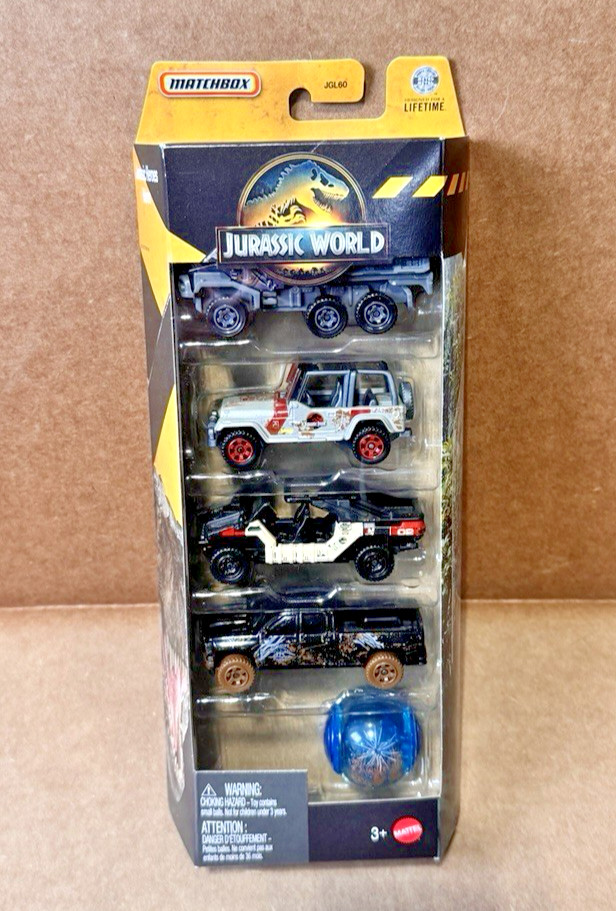 Matchbox Jurassic World 2026 E Case 5-Pack – Complete Set of 5 (JGL60-979E)