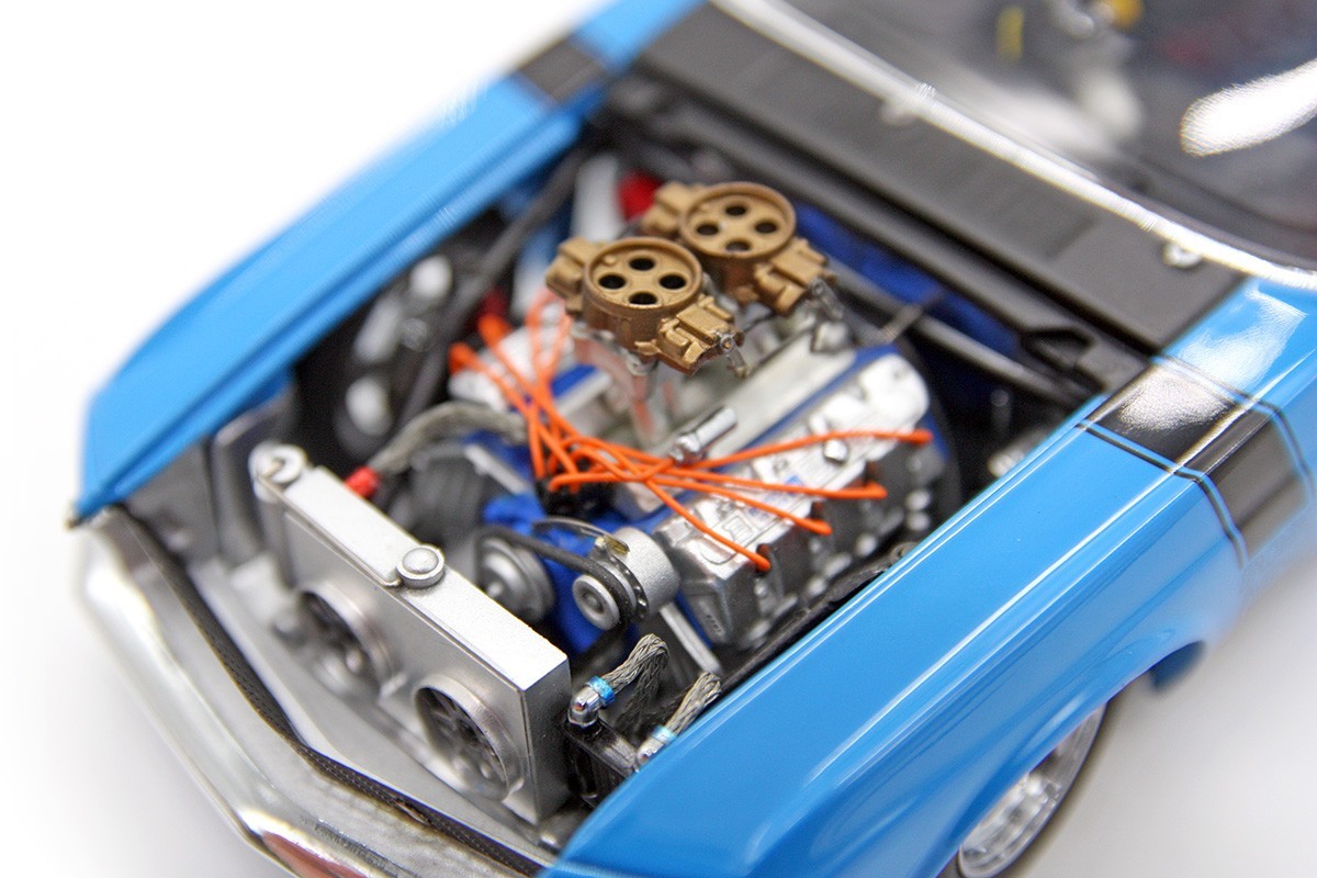 1969 Ford Mustang Boss Nine Pro Street (1:24) Blue/Black Diecast (LOOSE), by DM