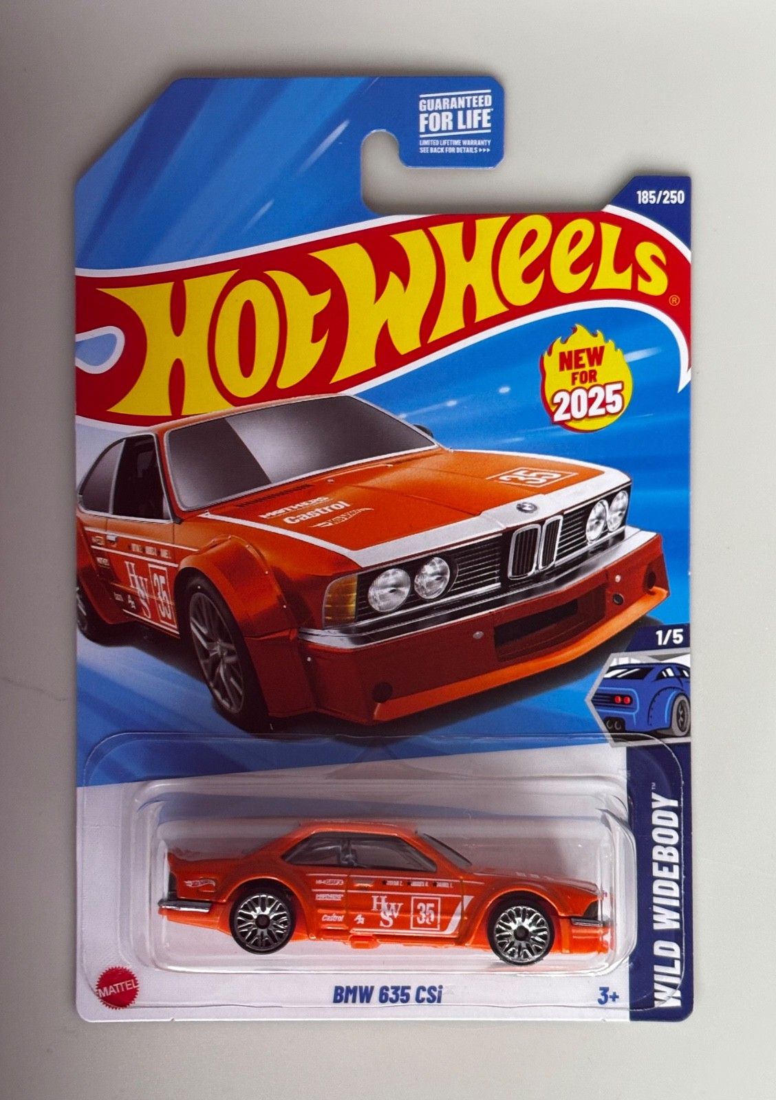 2025 Hot Wheels Mainline BMW 635 CSi Orange #185 Wild Widebody 1/5 LOT OF 2
