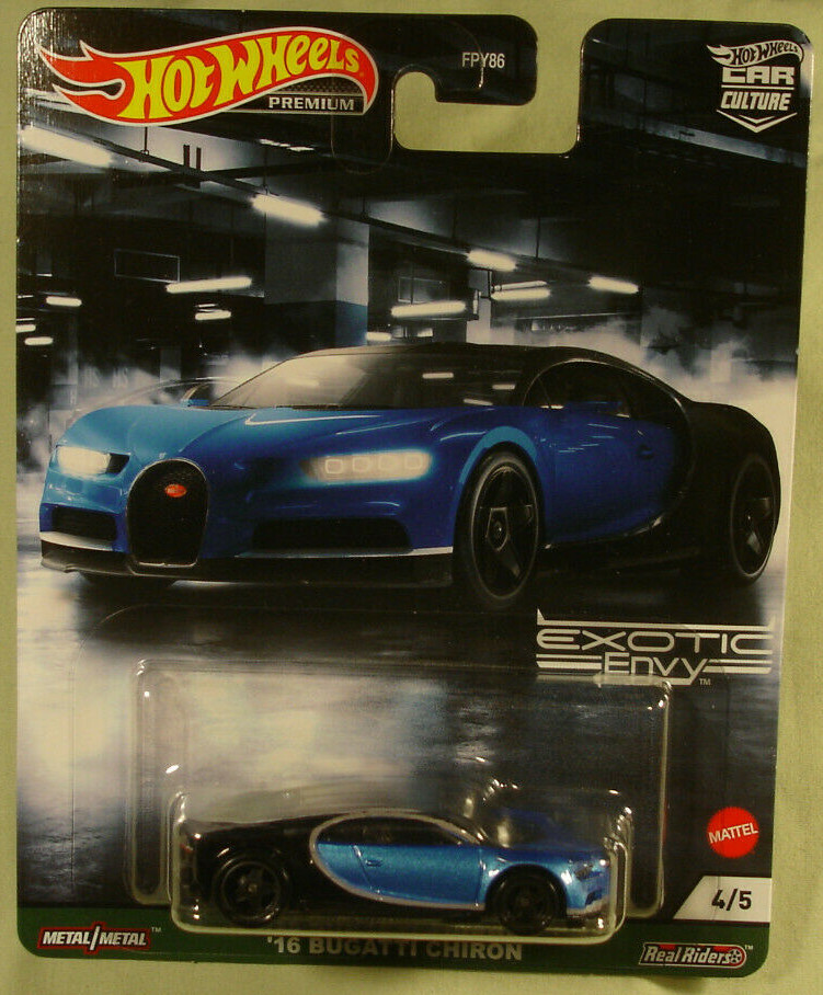 Hot Wheels 2016 Bugatti Chiron blue/black Premium 2021 new in package