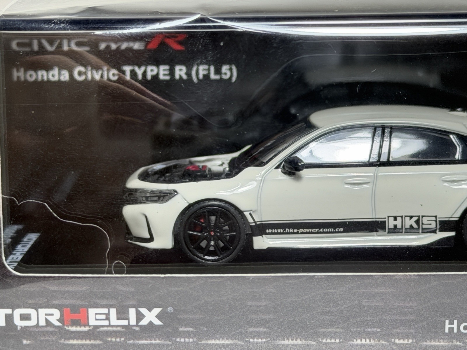 Motorhelix 1:64 Honda Civic TYPE R FL5 HKS Livery Championship White Diecast NEW