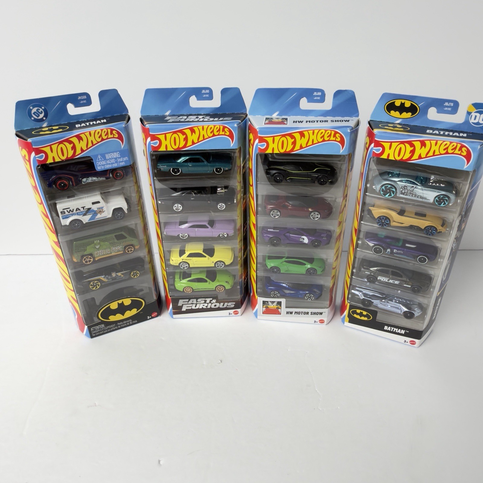 Hot Wheel 5 Pack lot Of 4, Batman, HW Motor Show, Fast & Furious