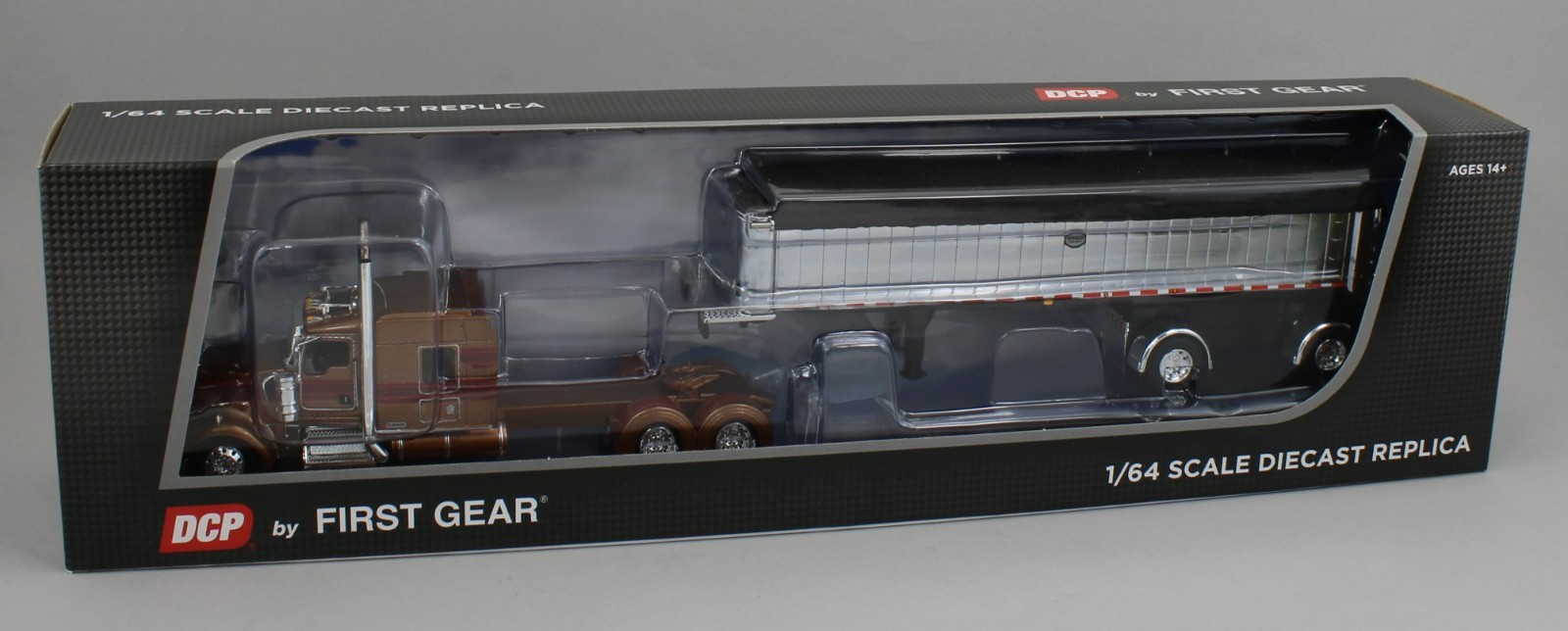DCP 1:64 *BRONZE* Kenworth W900L 72″ Flattop w/CHROME Mac Coal End Dump Trailer
