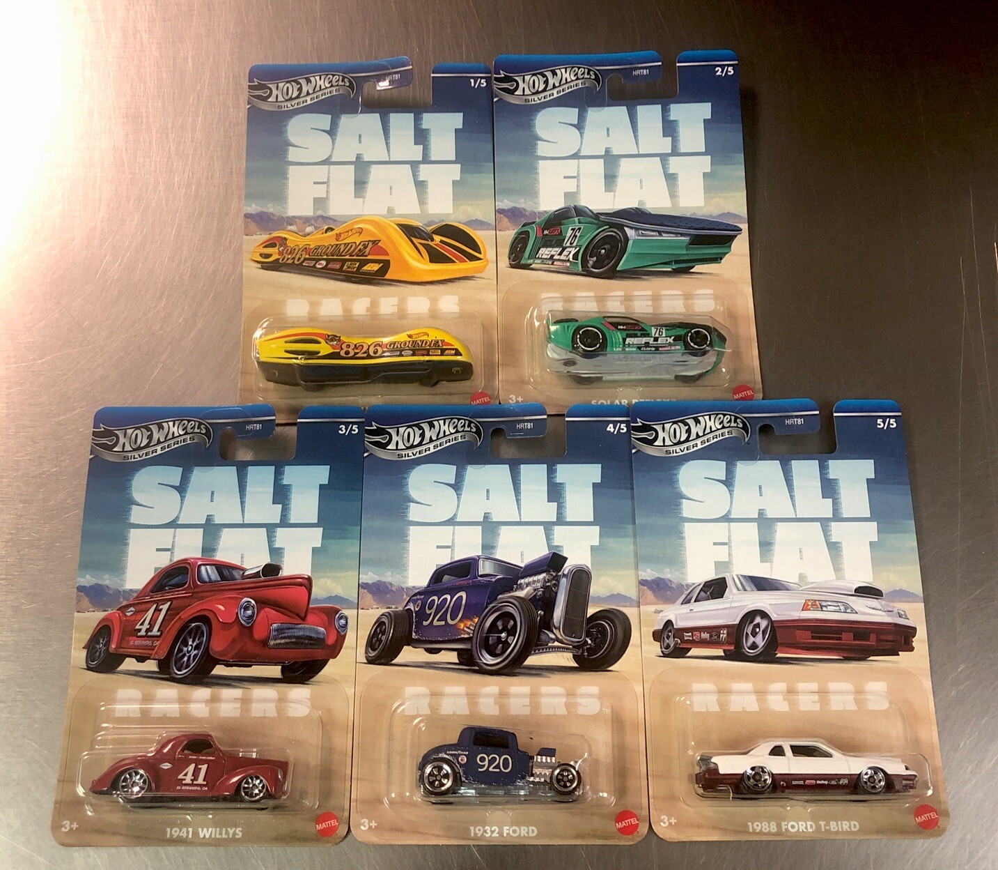 HOT WHEELS 2025 SALT FLAT SILVER SERIES ( SET OF 5 ) 1988 FORD FREE SHIPPING
