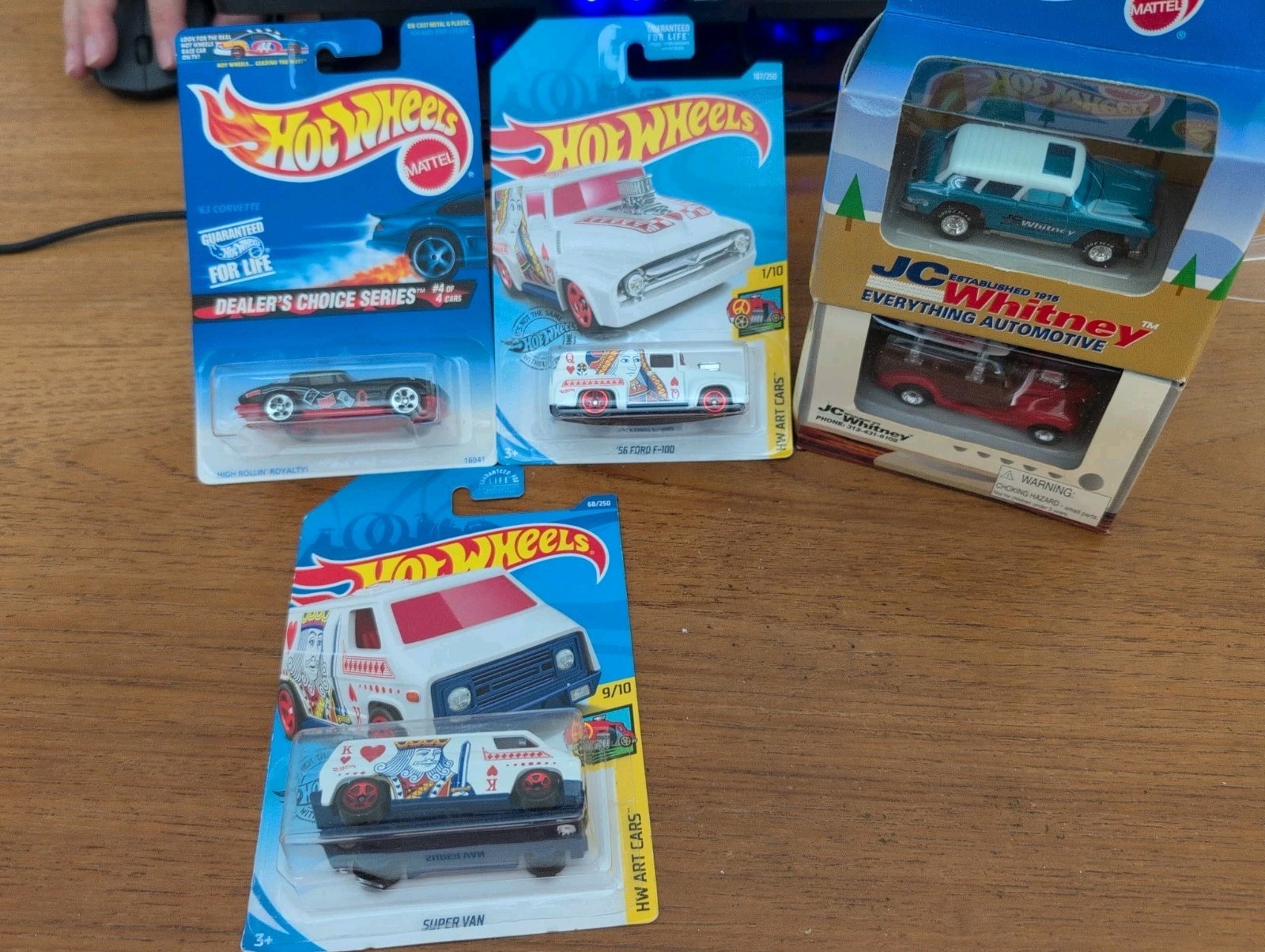 Hot Wheels Lot Of 5 (2) JC Whitney’s 40’s WOODIE & NOMAD. (3) Mixed Hot Wheels.