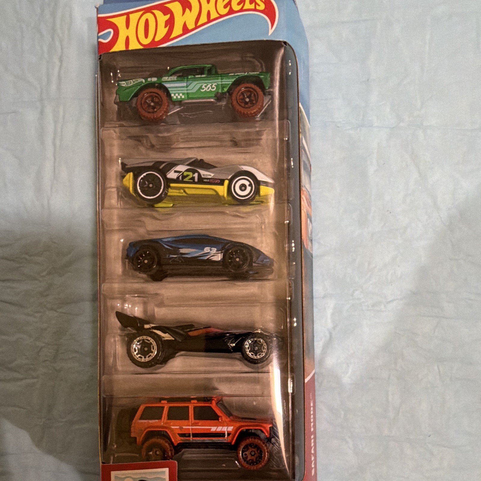 Hot Wheels Safari Mode 5-Pack 1:64 Diecast Cars Set, Unopened Box